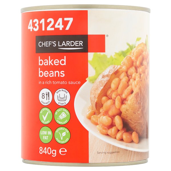 Chef's Larder Baked Beans in a Rich Tomato Sauce 840g