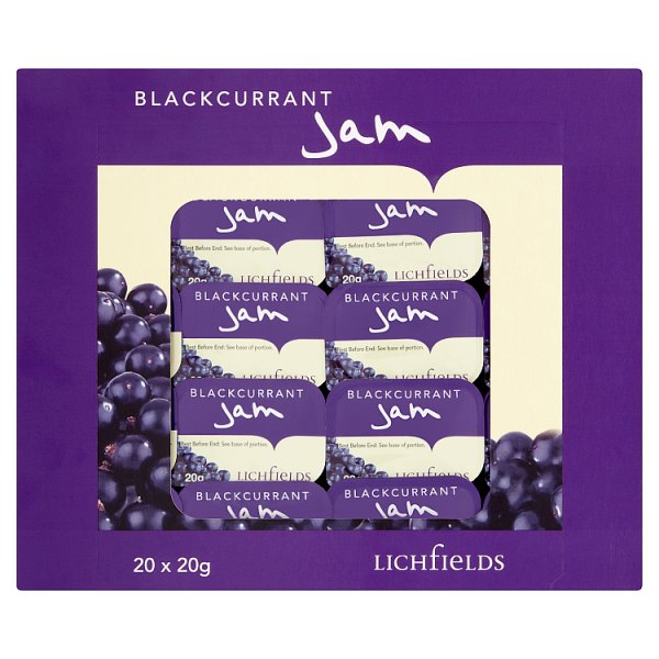 Lichfields Blackcurrant Jam Individual Portions 20g Portions