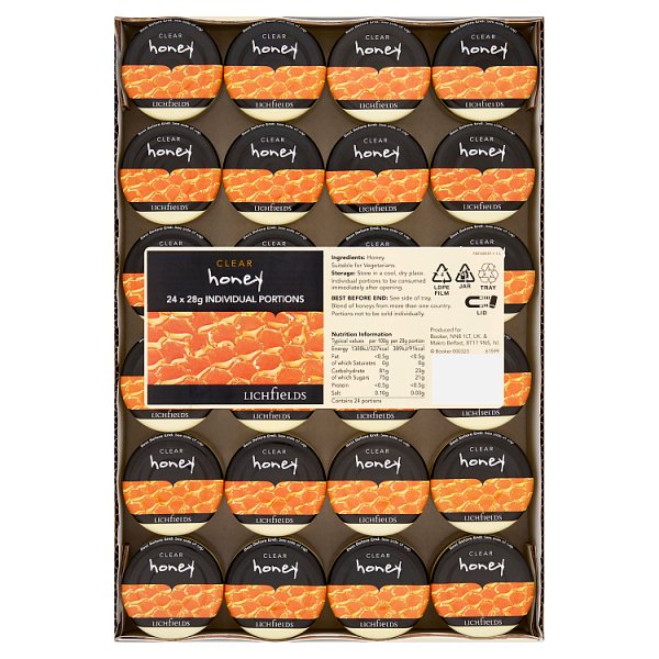 Lichfields Clear Honey PORTIONS 24 x 28g