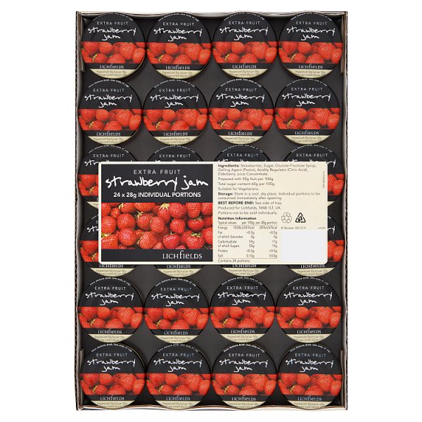 Lichfields Extra Fruit Strawberry Jam 24 x 28g Portions