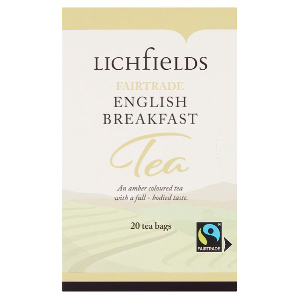 Lichfields Fairtrade English Breakfast 20 Tea Bags 40g 6 x 20