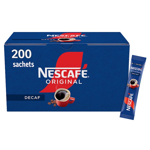 NESCAFE Original Decaf Instant Coffee Sachets 200 x 1.8g Sticks