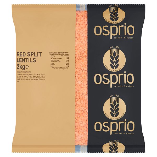 Osprio Red Split Lentils 2kg