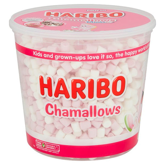 HARIBO Chamallows Mini Marshmallows Pink & White Tub 475g