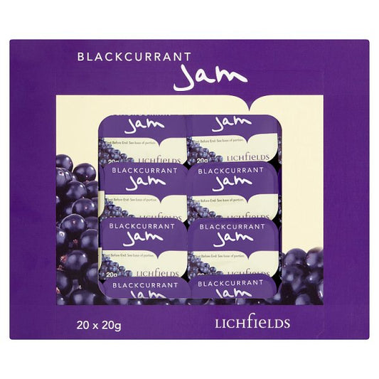 Lichfields Blackcurrant Jam Individual Portions 20g Portions