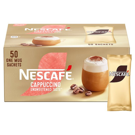 NESCAFE Cappuccino Unsweetened Taste Instant Coffee Sachets 50 x 14.2g